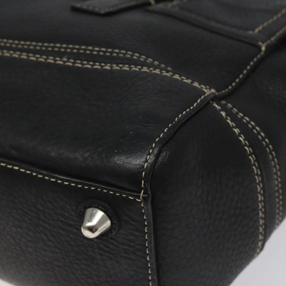 Coach Hand Bag Leather Black Auth bs22477