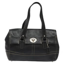 Coach Hand Bag Leather Black Auth bs22477-13