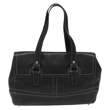 Coach Hand Bag Leather Black Auth bs22477 - 0