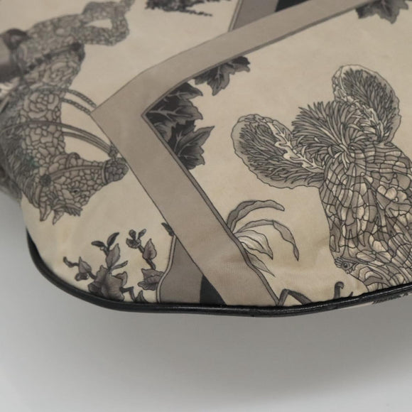 Salvatore Ferragamo Shoulder Bag Canvas Gray Black Silver Auth bs22485