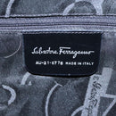 Salvatore Ferragamo Shoulder Bag Canvas Gray Black Silver Auth bs22485-12