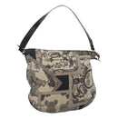 Salvatore Ferragamo Shoulder Bag Canvas Gray Black Silver Auth bs22485-1