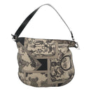 Salvatore Ferragamo Shoulder Bag Canvas Gray Black Silver Auth bs22485-13