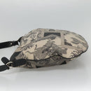 Salvatore Ferragamo Shoulder Bag Canvas Gray Black Silver Auth bs22485-3