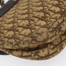 Christian Dior Trotter Canvas Shoulder Bag Brown Gold Auth bs22491-17