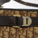 Christian Dior Trotter Canvas Shoulder Bag Brown Gold Auth bs22491-14