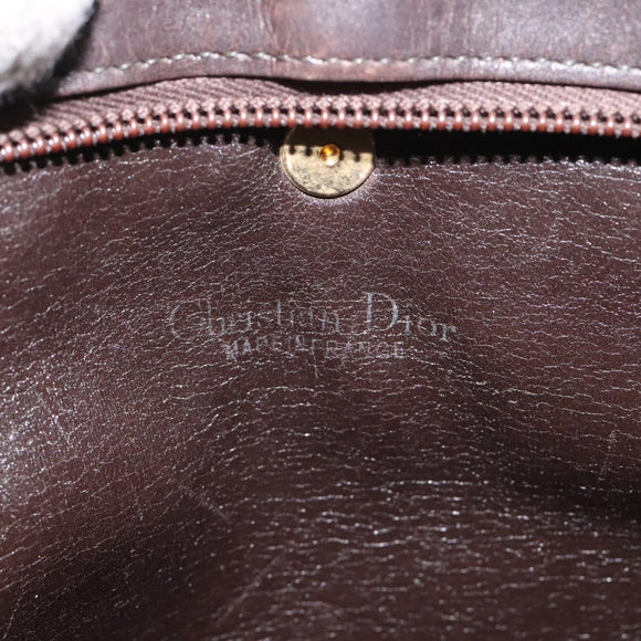 Christian Dior Trotter Canvas Shoulder Bag Brown Gold Auth bs22491