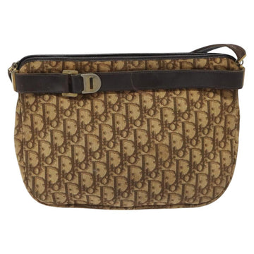 Christian Dior Trotter Canvas Shoulder Bag Brown Gold Auth bs22491 - 0
