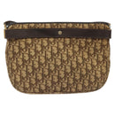 Christian Dior Trotter Canvas Shoulder Bag Brown Gold Auth bs22491-2
