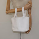 HERMES Picotan Lock PM Hand Bag White Silver Auth bs22497-19