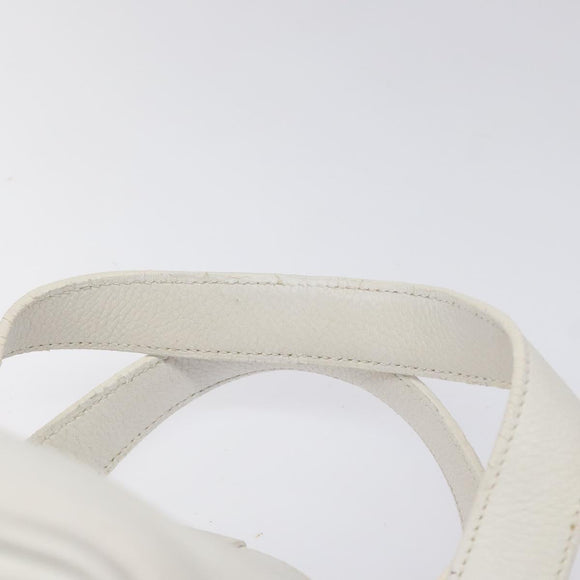 HERMES Picotan Lock PM Hand Bag White Silver Auth bs22497