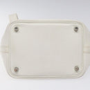 HERMES Picotan Lock PM Hand Bag White Silver Auth bs22497-5