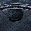 GUCCI Bamboo Hand Bag Canvas Leather 2way Black Silver Auth bs22518-17