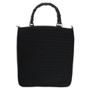 GUCCI Bamboo Hand Bag Canvas Leather 2way Black Silver Auth bs22518-2