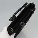 GUCCI Bamboo Hand Bag Canvas Leather 2way Black Silver Auth bs22518-6