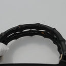 GUCCI Bamboo Hand Bag Canvas Leather 2way Black Silver Auth bs22518-8