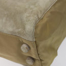 PRADA Tote Bag Suede Khaki Auth bs22528-16