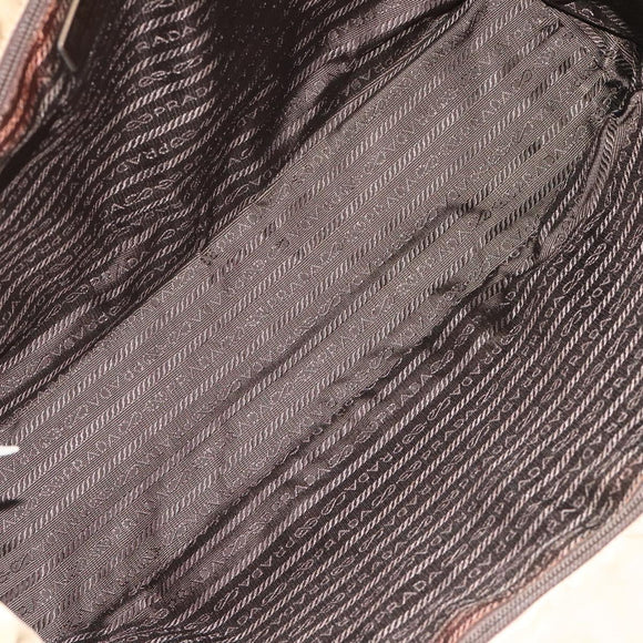 PRADA Tote Bag Suede Khaki Auth bs22528