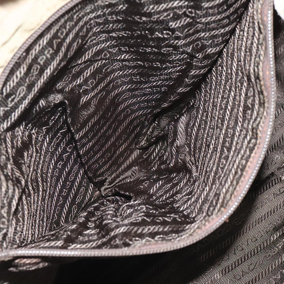 PRADA Tote Bag Suede Khaki Auth bs22528