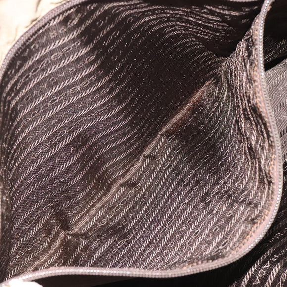 PRADA Tote Bag Suede Khaki Auth bs22528