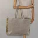PRADA Tote Bag Suede Khaki Auth bs22528-22