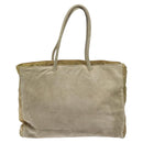PRADA Tote Bag Suede Khaki Auth bs22528-2