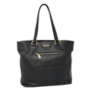 PRADA Tote Bag Leather Black Gold Auth bs22531-1