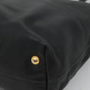 PRADA Tote Bag Leather Black Gold Auth bs22531-10