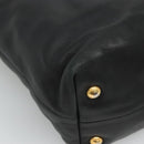 PRADA Tote Bag Leather Black Gold Auth bs22531-11