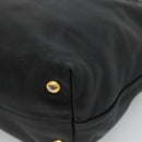 PRADA Tote Bag Leather Black Gold Auth bs22531-12