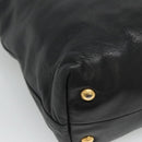 PRADA Tote Bag Leather Black Gold Auth bs22531-13