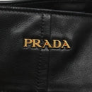 PRADA Tote Bag Leather Black Gold Auth bs22531-14