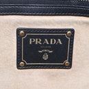 PRADA Tote Bag Leather Black Gold Auth bs22531-16
