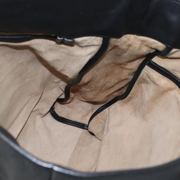 PRADA Tote Bag Leather Black Gold Auth bs22531