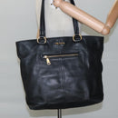 PRADA Tote Bag Leather Black Gold Auth bs22531-23