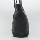 PRADA Tote Bag Leather Black Gold Auth bs22531-4