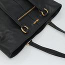 PRADA Tote Bag Leather Black Gold Auth bs22531-6