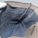 CELINE Shoulder Bag Leather Beige Gold blue Auth bs22533-21