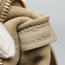 CELINE Shoulder Bag Leather Beige Gold blue Auth bs22533-12