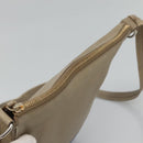 CELINE Shoulder Bag Leather Beige Gold blue Auth bs22533-6