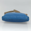 CELINE Shoulder Bag Leather Beige Gold blue Auth bs22533-5