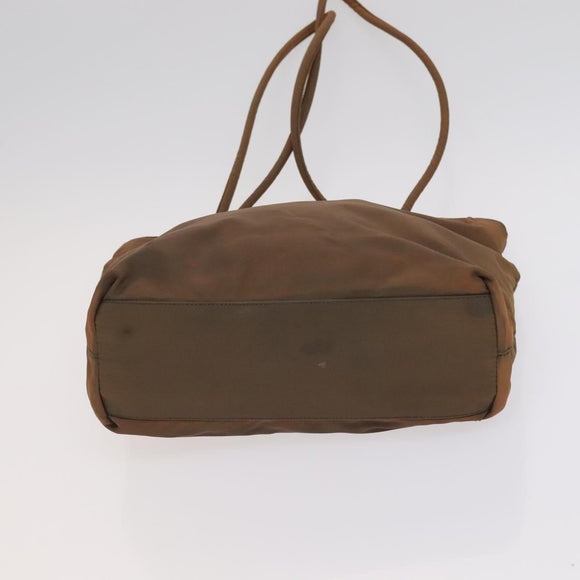 PRADA Hand Bag Nylon Leather 3Set Khaki Beige Auth bs22539