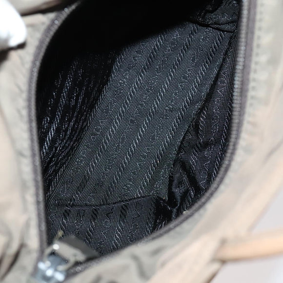 PRADA Hand Bag Nylon Leather 3Set Khaki Beige Auth bs22539