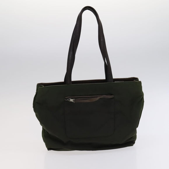 PRADA Hand Bag Nylon Leather 3Set Khaki Beige Auth bs22539