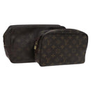 LOUIS VUITTON Monogram Trousse Toilette Clutch Bag 2 Set LV Auth bs22553-1