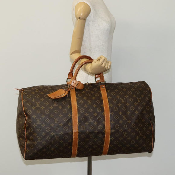 LOUIS VUITTON Monogram Keepall 60 Boston Bag M41422 LV Auth bs22554