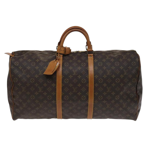 LOUIS VUITTON Monogram Keepall 60 Boston Bag M41422 LV Auth bs22554