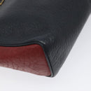 HERMES Jockey Shoulder Bag Leather Navy Gold Auth bs22558-15