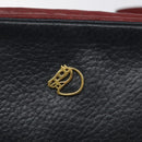 HERMES Jockey Shoulder Bag Leather Navy Gold Auth bs22558-18