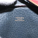 HERMES Jockey Shoulder Bag Leather Navy Gold Auth bs22558-12